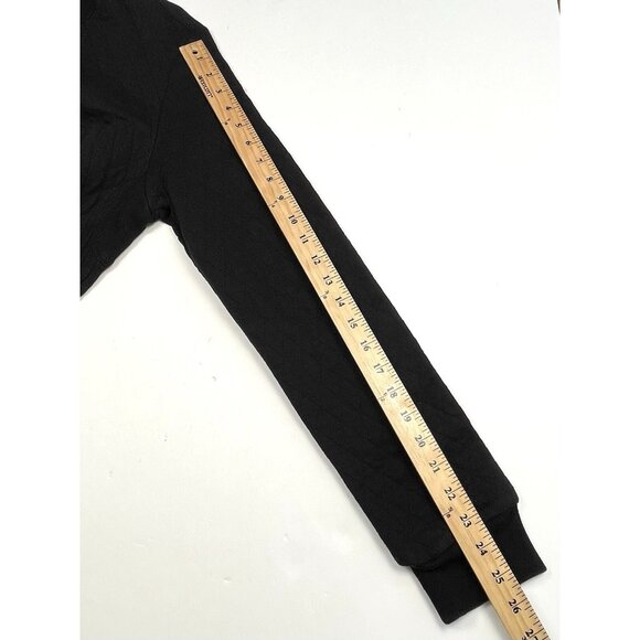 CONVERSE x Jack Purcell Mens MEDIUM Black Quilted L/S Pullover SWEATSHIRT EUC - Picture 5 of 9